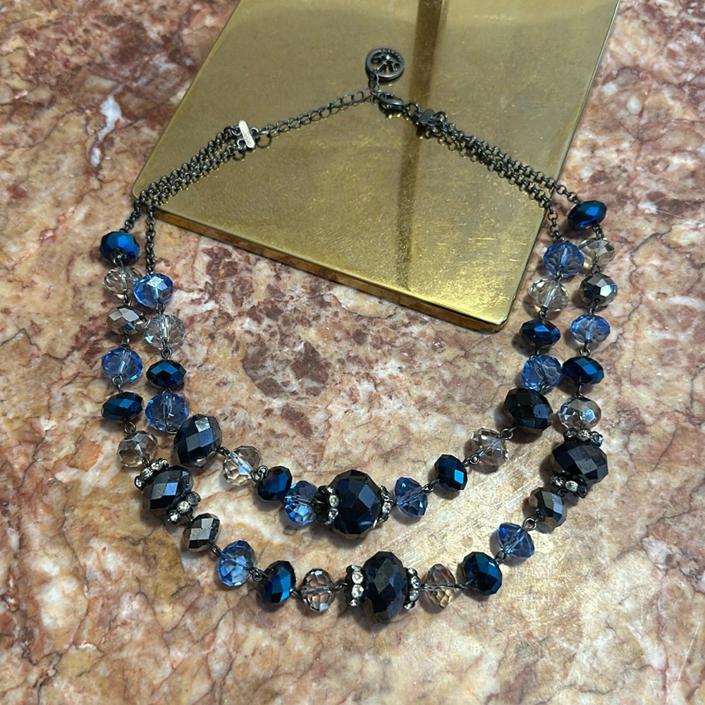 Vintage Trifari double strand glass beaded necklace